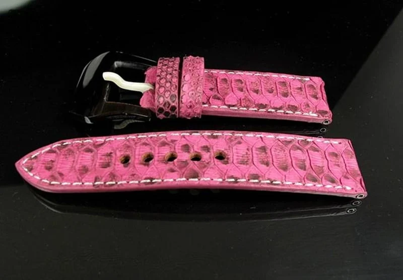 24mm/24mm Handmade Natural Color Real Python Skin Watch Strap PY05 – image 4
